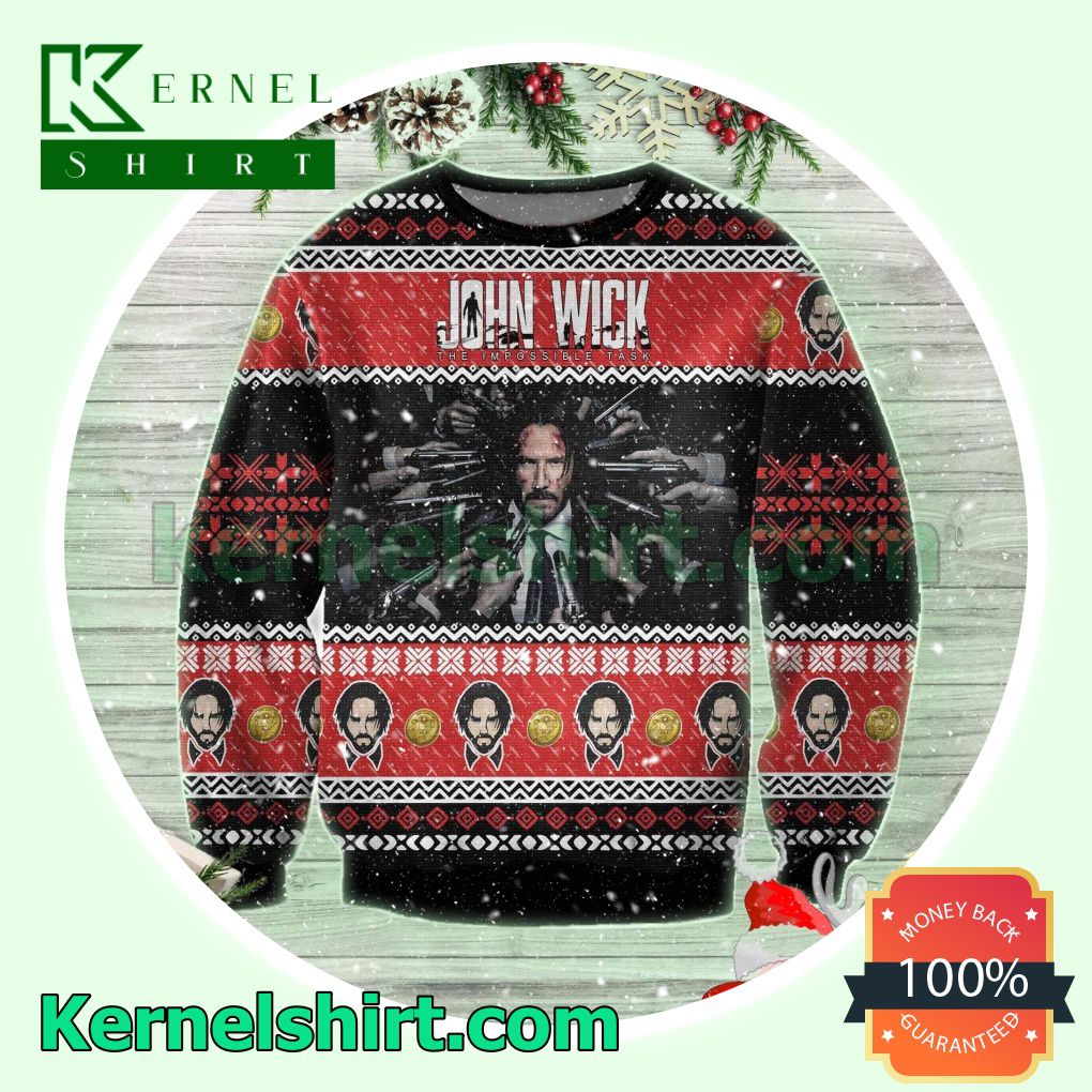 John Wick The Impossible Task Xmas Knitted Sweaters