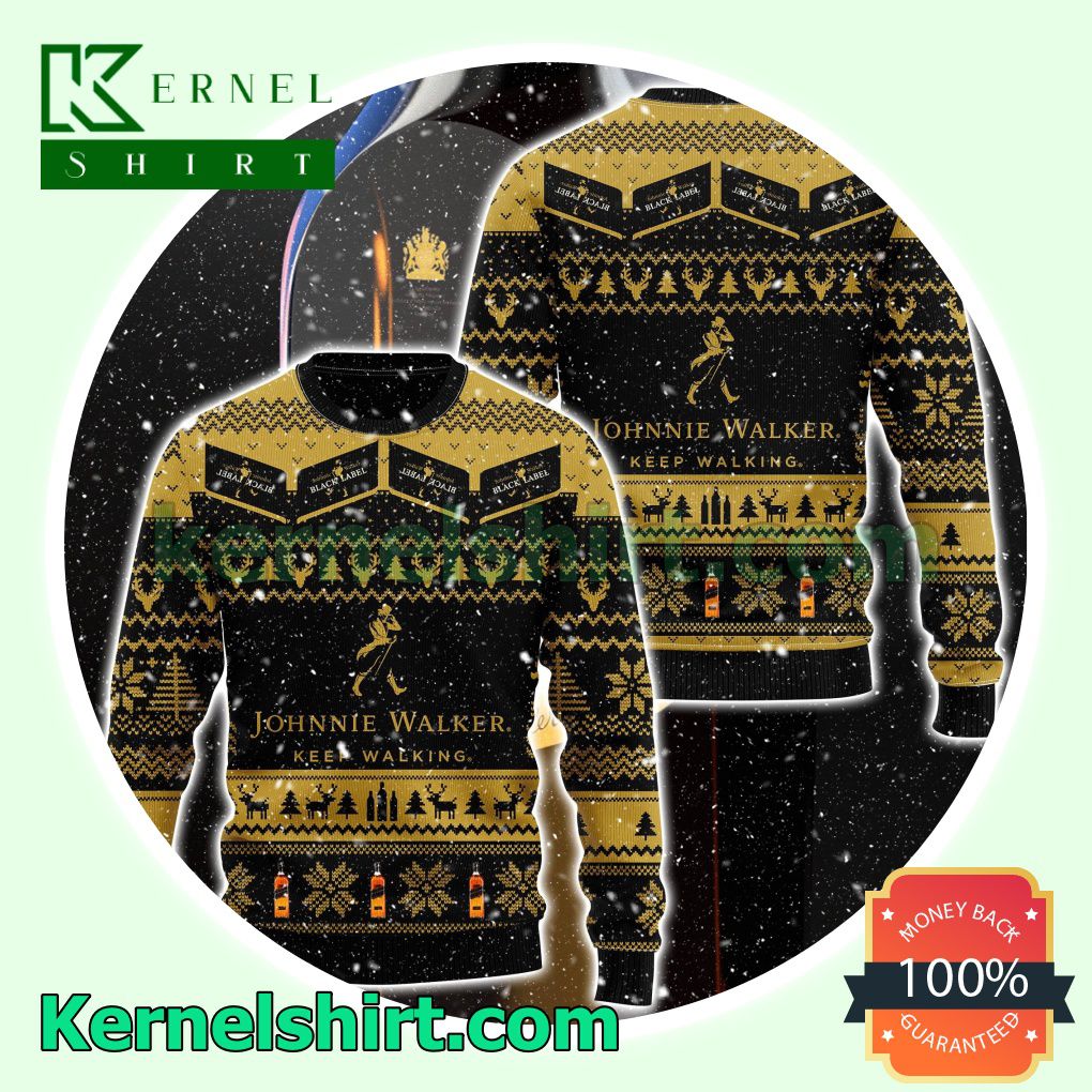 Johnnie Walker Scotch Shisky Xmas Knitted Sweaters