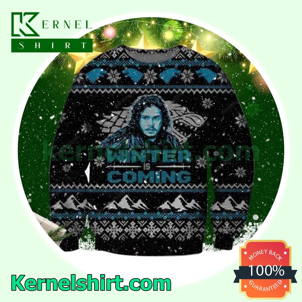 Jon Snow Game Of Thrones Winter Is Coming Knitted Christmas Jumper