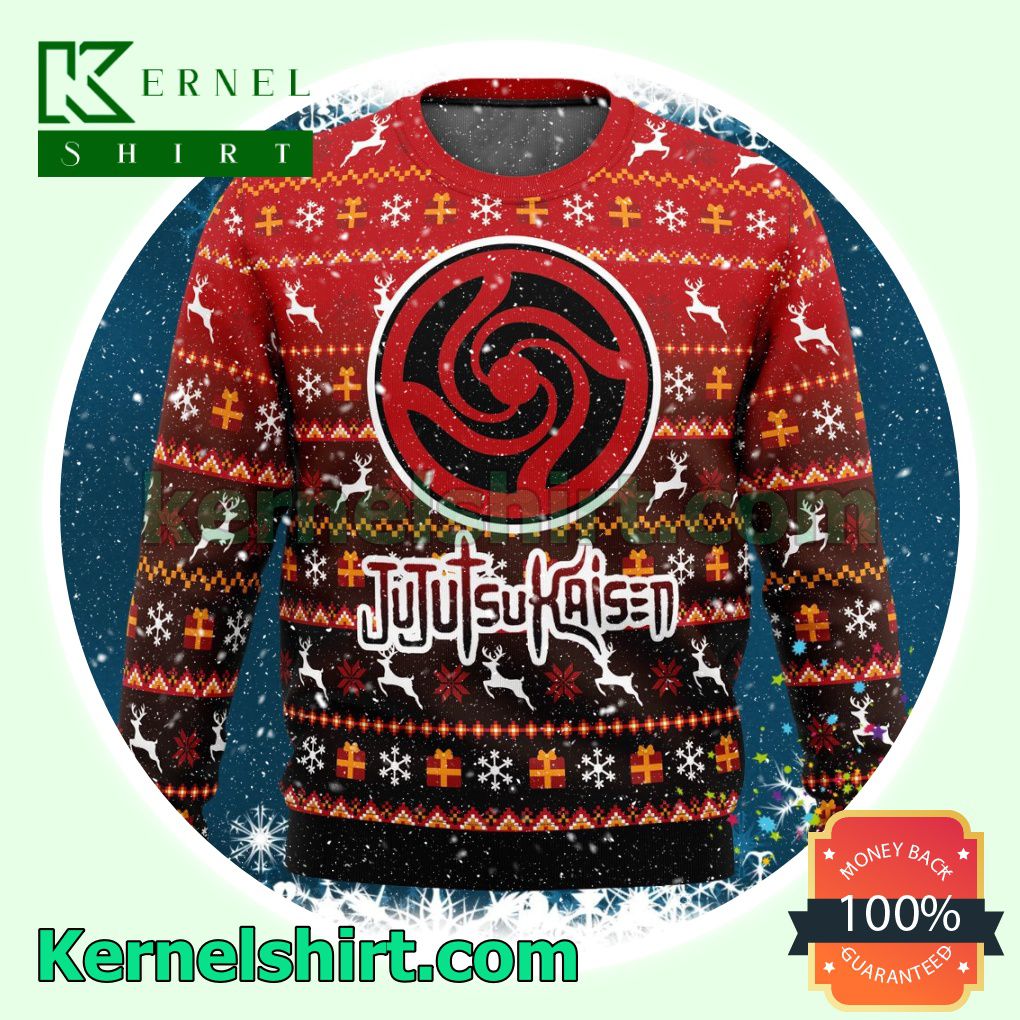 Jujutsu Kaisen Bottons Symbol Knitted Christmas Jumper