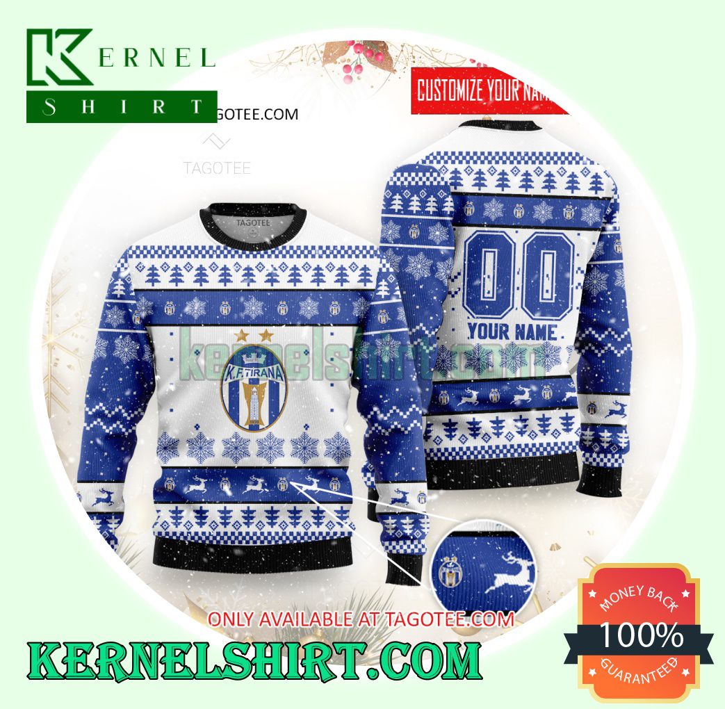 KF Tirana Logo Xmas Knit Sweaters
