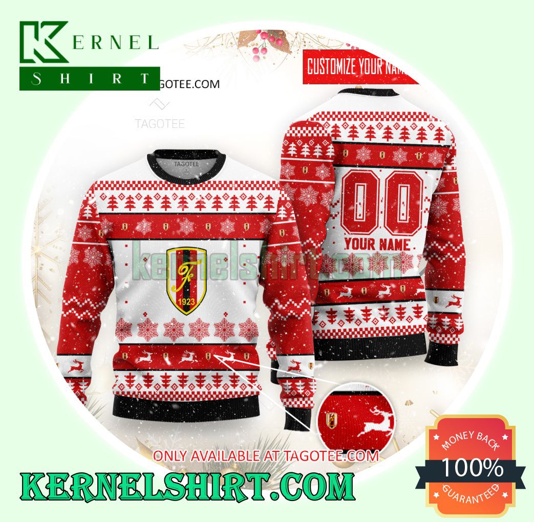 KS Flamurtari Logo Xmas Knit Sweaters