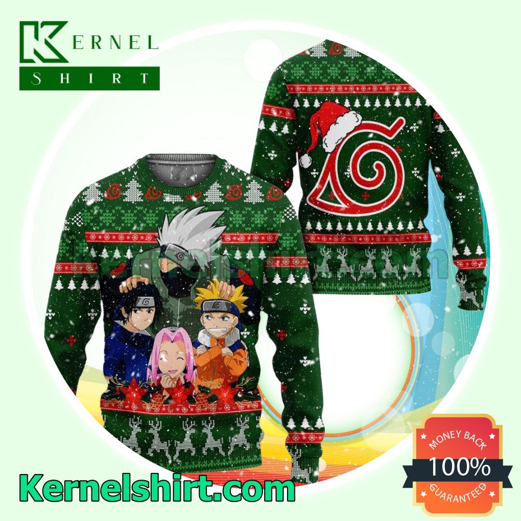 Kakashi Team 7 Naruto Shippuden Manga Anime Xmas Christmas Sweatshirts