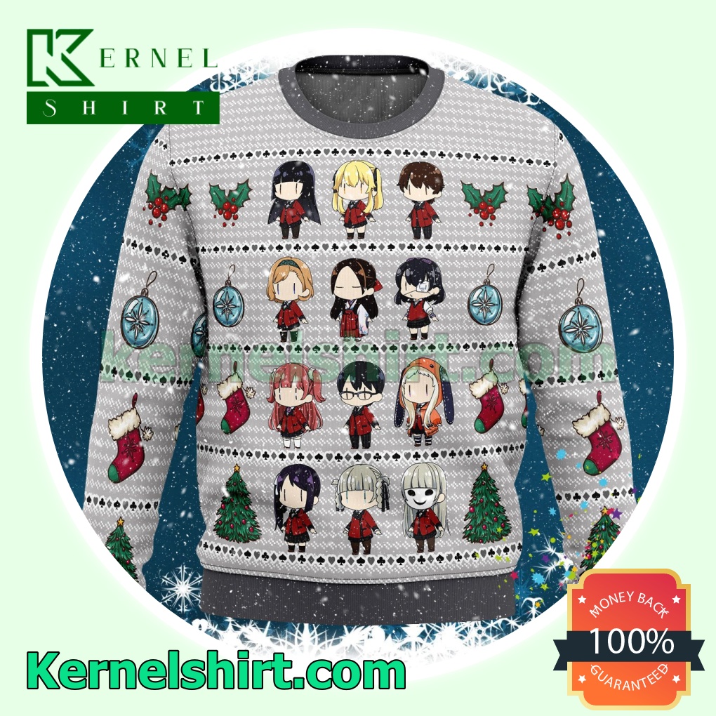 Kakegurui Chibi Characters Anime Knitted Christmas Jumper