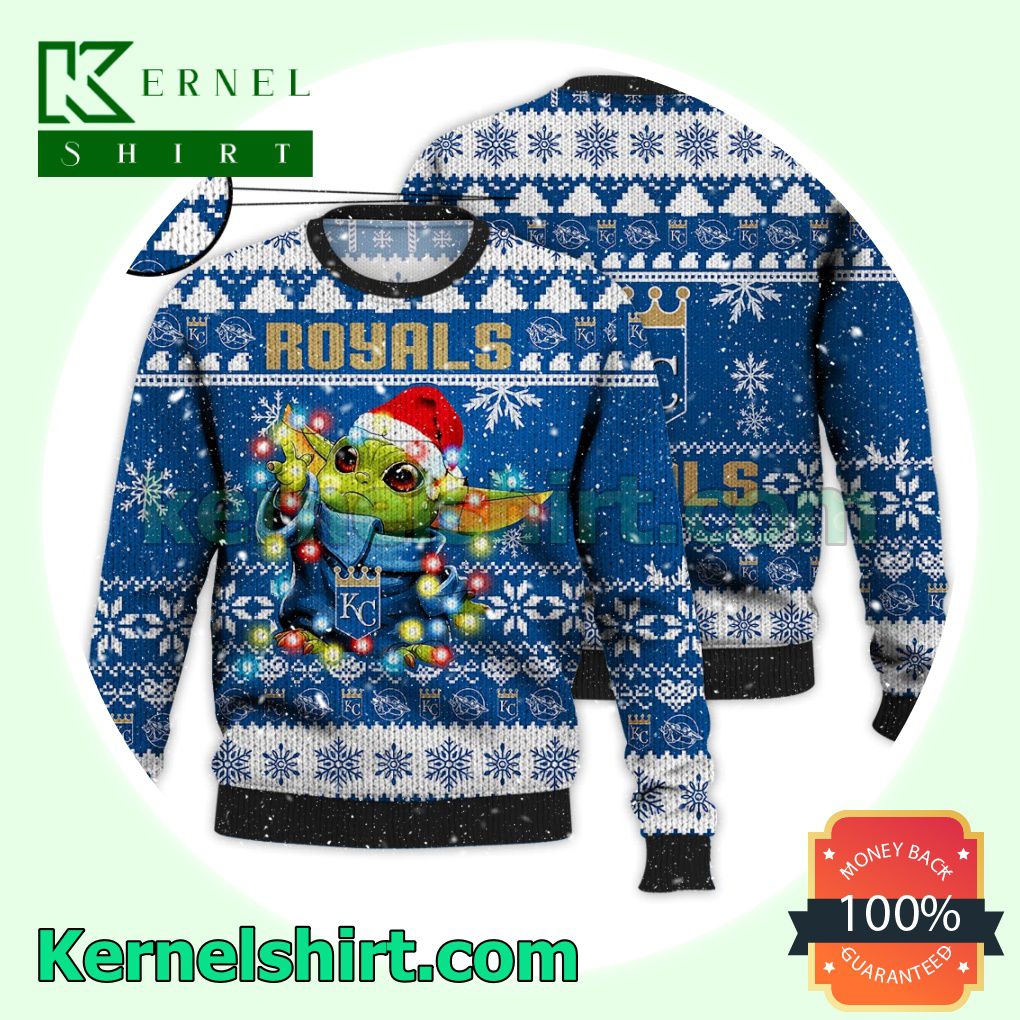 Kansas City Royals Grogu MLB Xmas Knitted Sweater