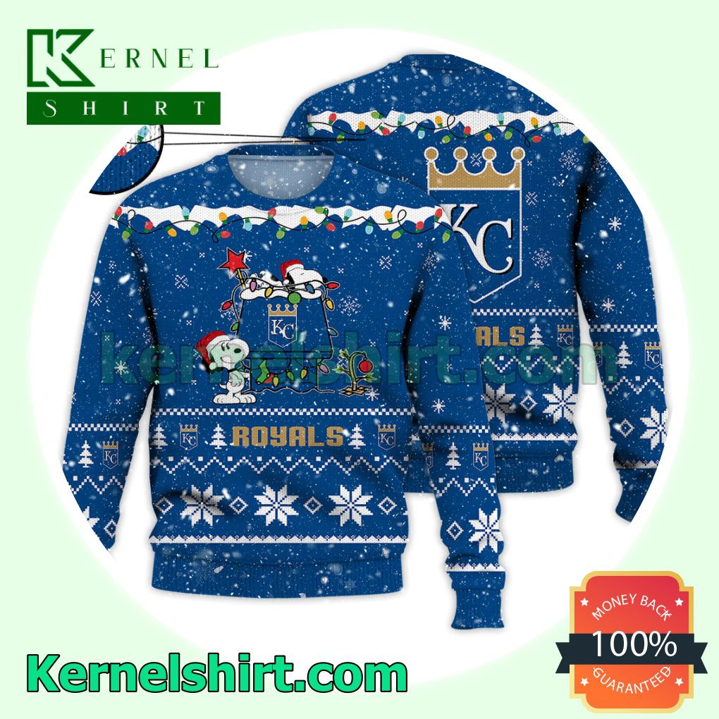 Kansas City Royals Snoopy Dog House Xmas MLB Knitted Sweater