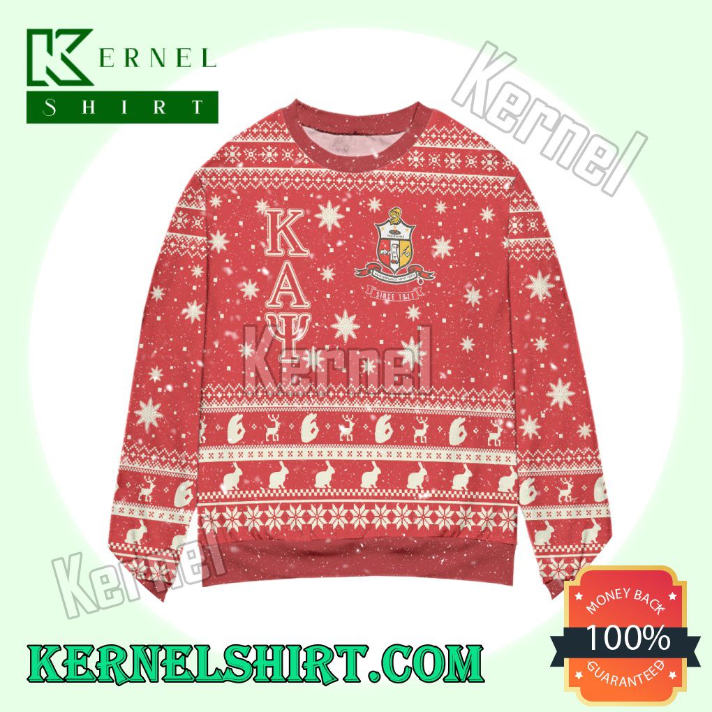 Kappa Alpha Psi Kay Logo Snowflakes Knitted Christmas Sweatshirts