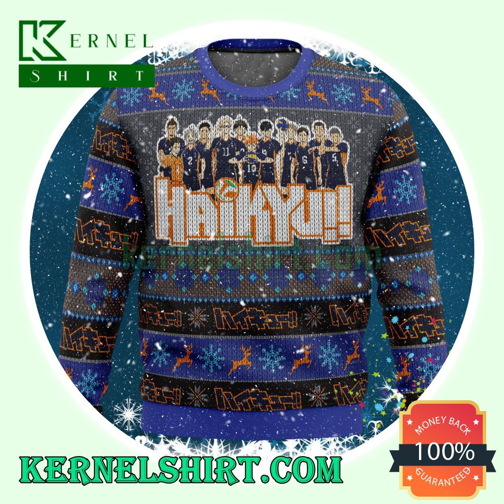 Karasuno High Haikyuu Knitting Christmas Sweatshirts