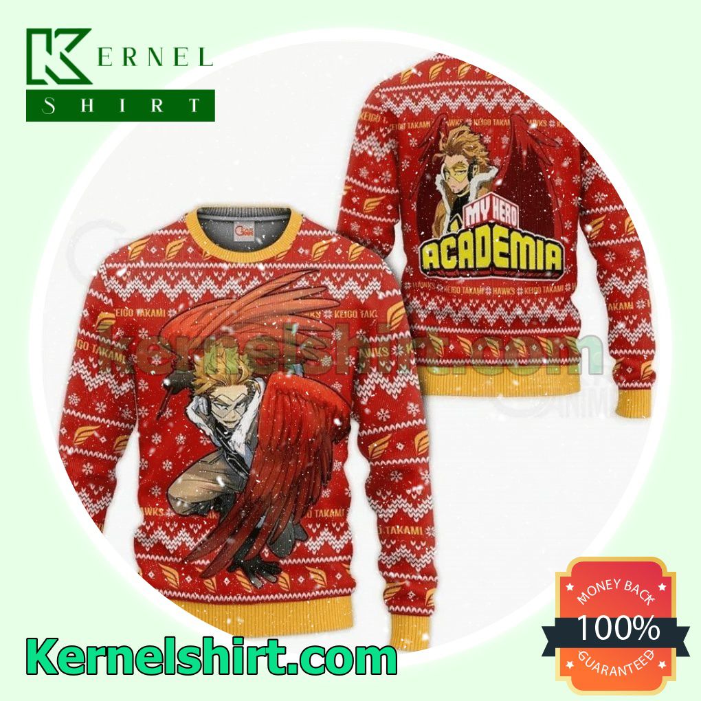 Keigo Takami Wing Hero Hawks My Hero Academia Anime Knitted Christmas Jumper