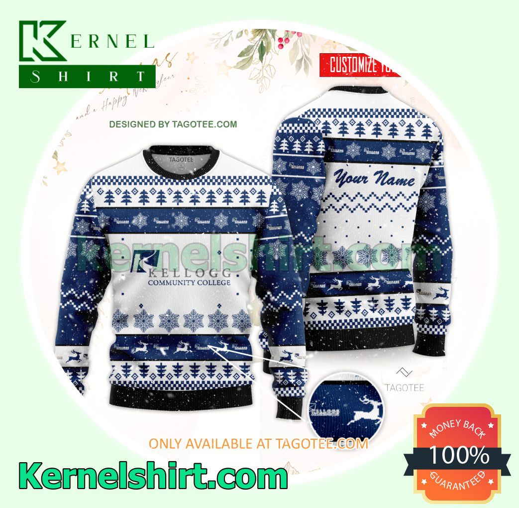 Kellogg Community College Logo Xmas Knit Jumper Sweaters