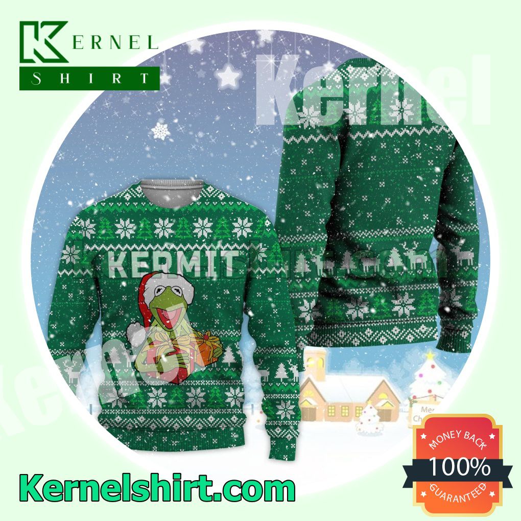 Kermit The Happy Frog The Muppet Show Knitted Christmas Sweatshirts