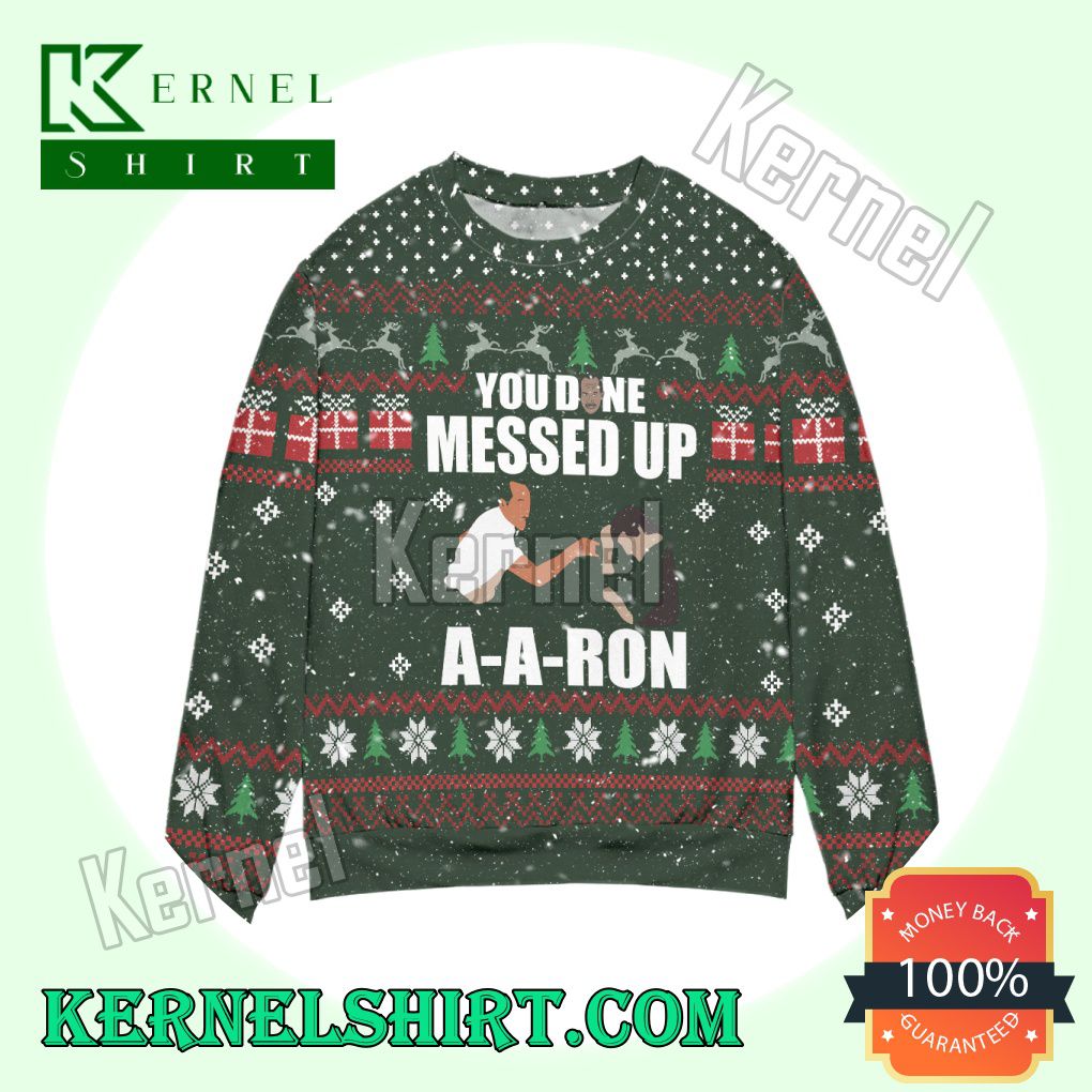 Key & Peele You Done Messed Up A-Aron! Snowflake Knitted Christmas Sweatshirts