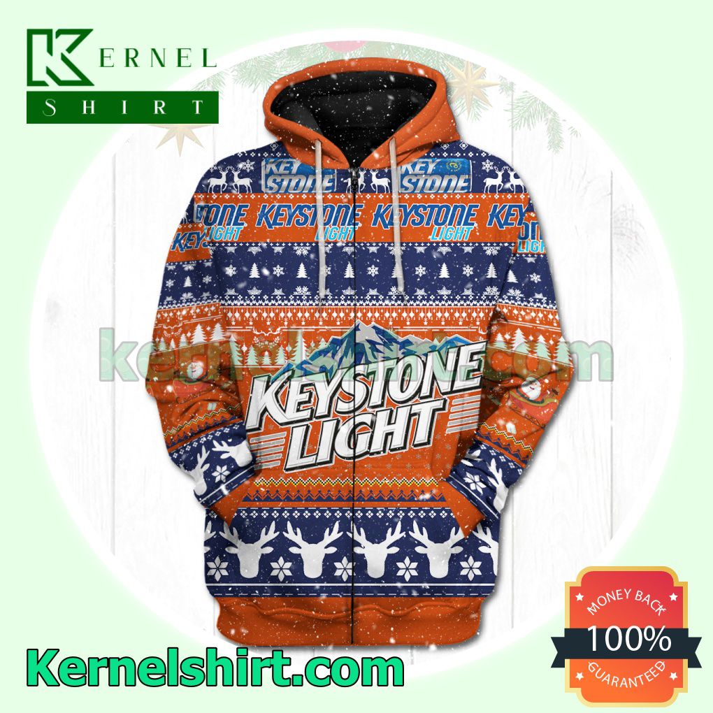 Keystone Light Xmas Ugly Hoodie Jacket