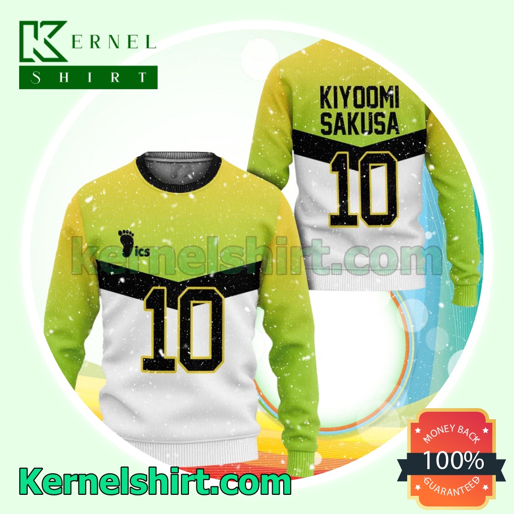 Kiyoomi Sakusa Itachiyama Uniform Number 10 Haikyuu Anime Knitted Christmas Jumper