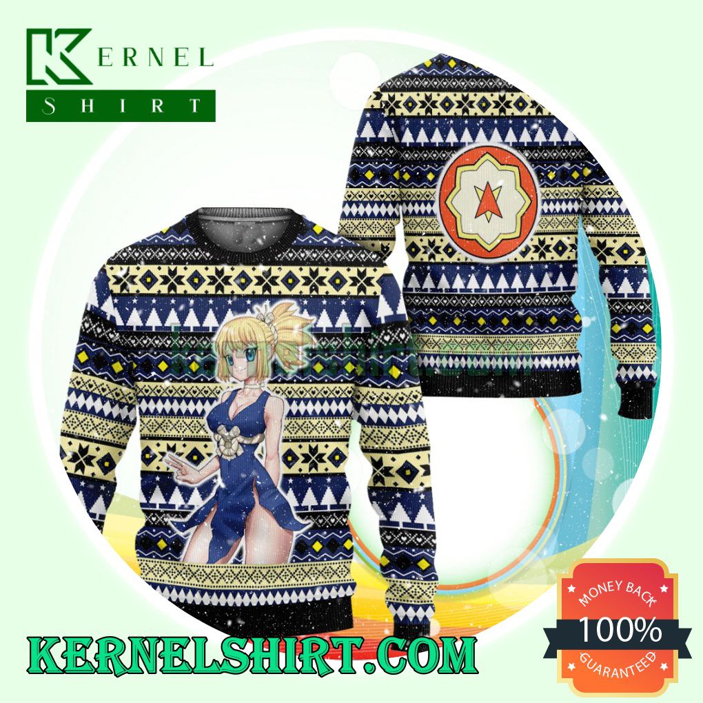 Kohaku Anime Dr Stone Knitting Christmas Sweatshirts