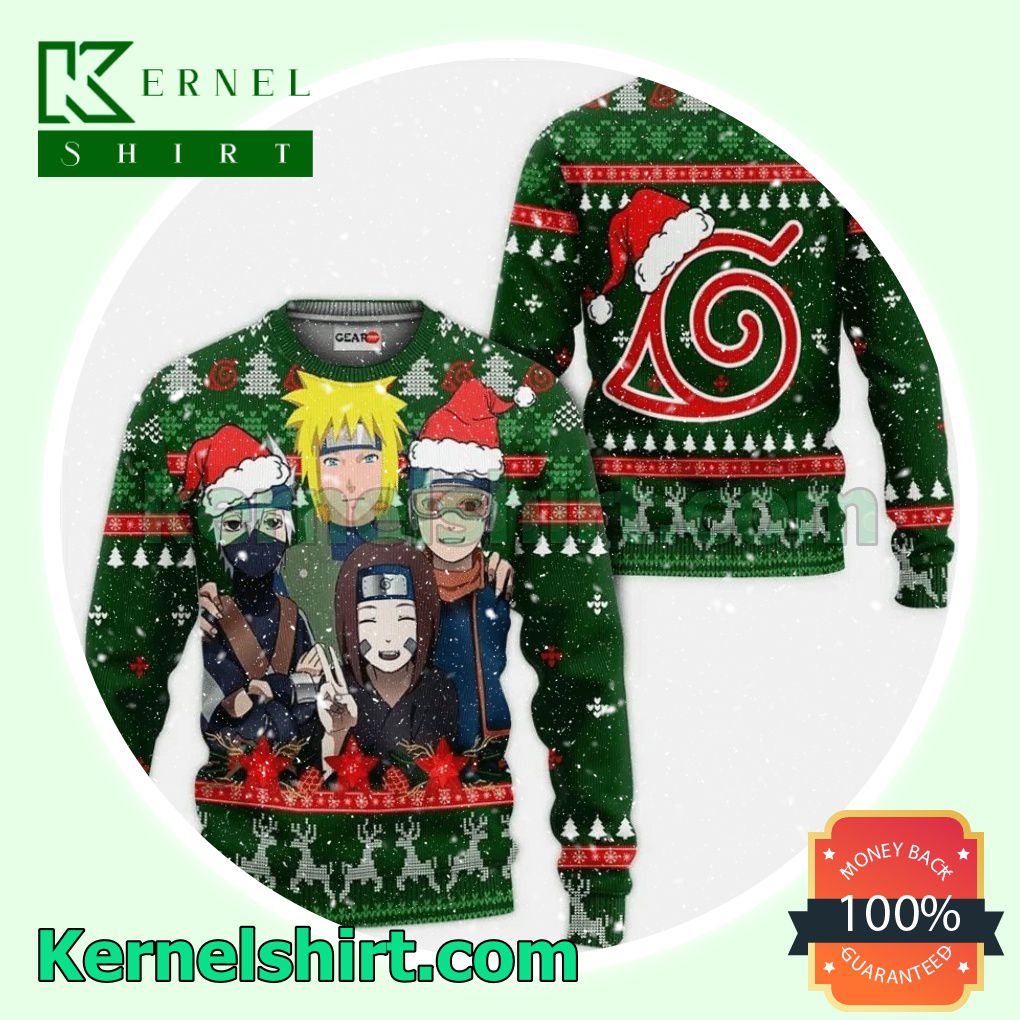 Konoha Team Minato Naruto Anime Knitted Christmas Jumper