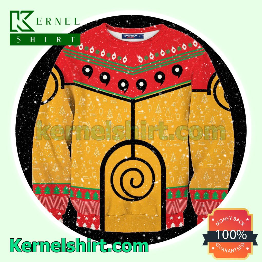 Kurama Nine Tails Chakra Mode Naruto Anime Knitted Christmas Jumper