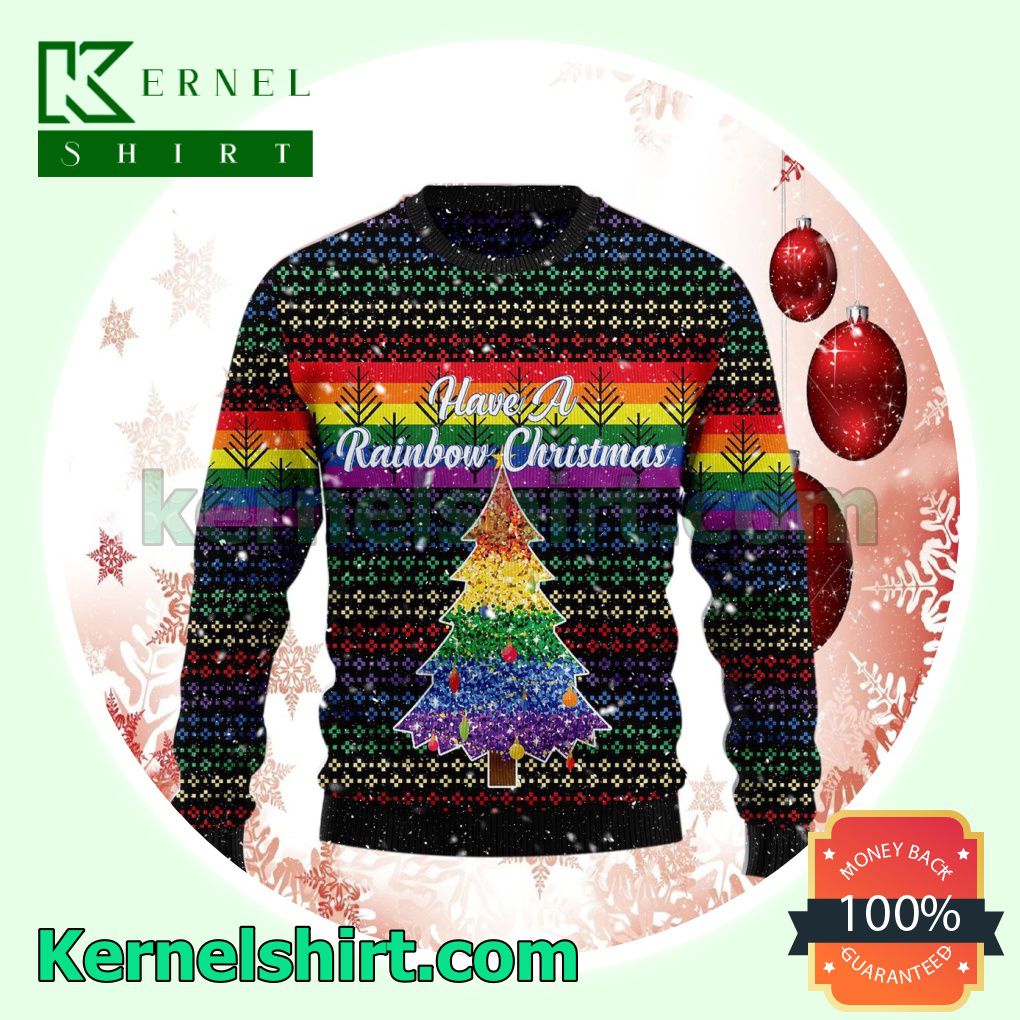 LGBT Have A Rainbow Xmas Knitted Christmas Jumper