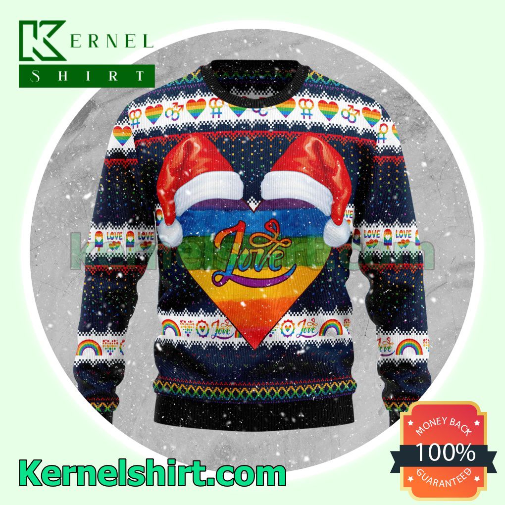 LGBT Heart Knitted Christmas Jumper