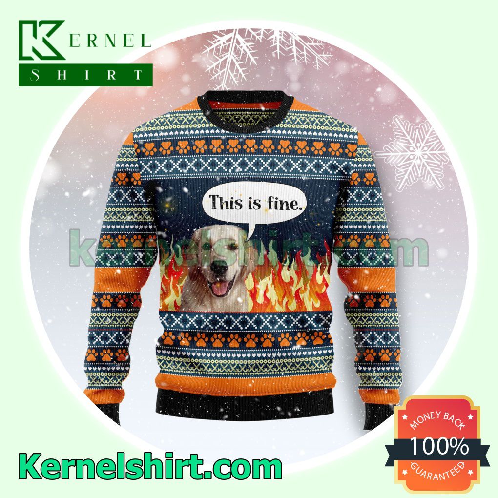 Labrador Retriever Fire Knitted Christmas Jumper