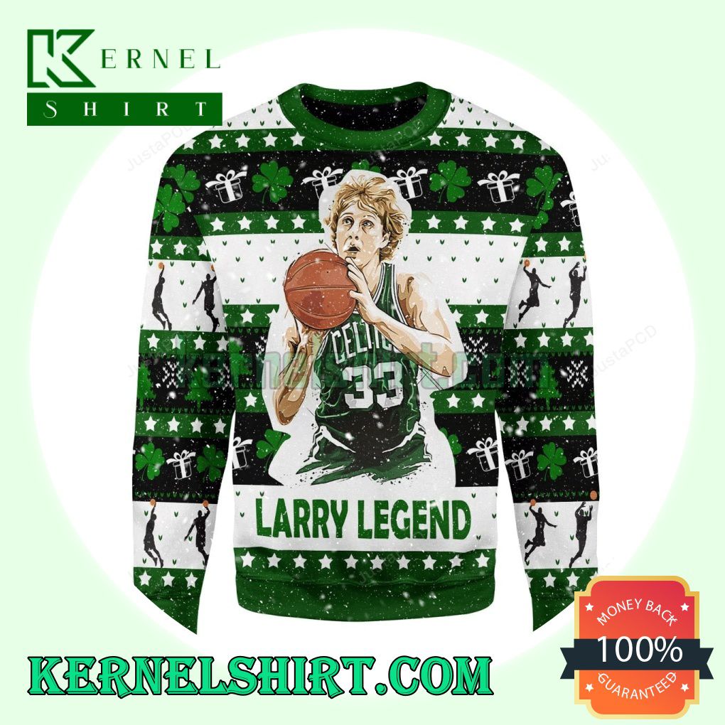 Larry Bird Legend 33 Boston Celtics Basketball Christmas Sweatshirts