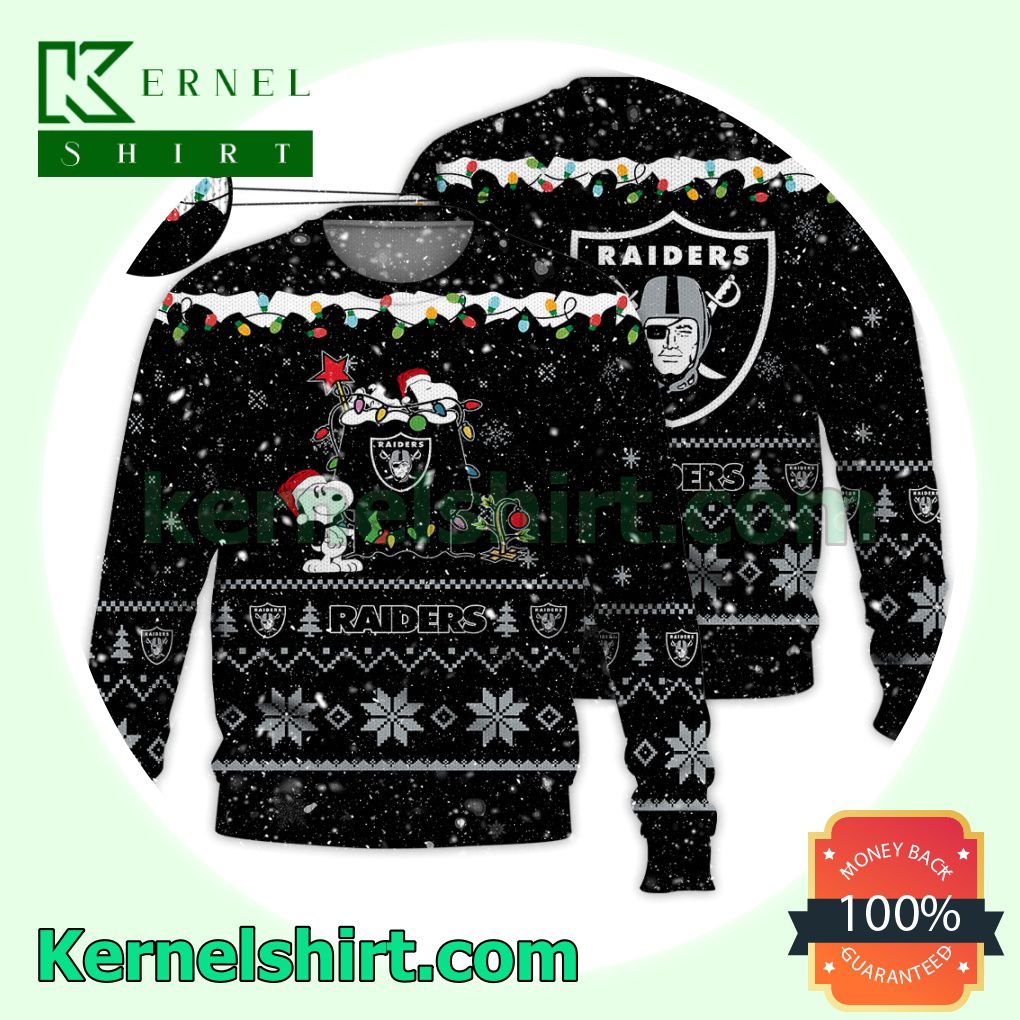 Las Vegas Raiders Snoopy Dog House Xmas NFL Knitted Sweater