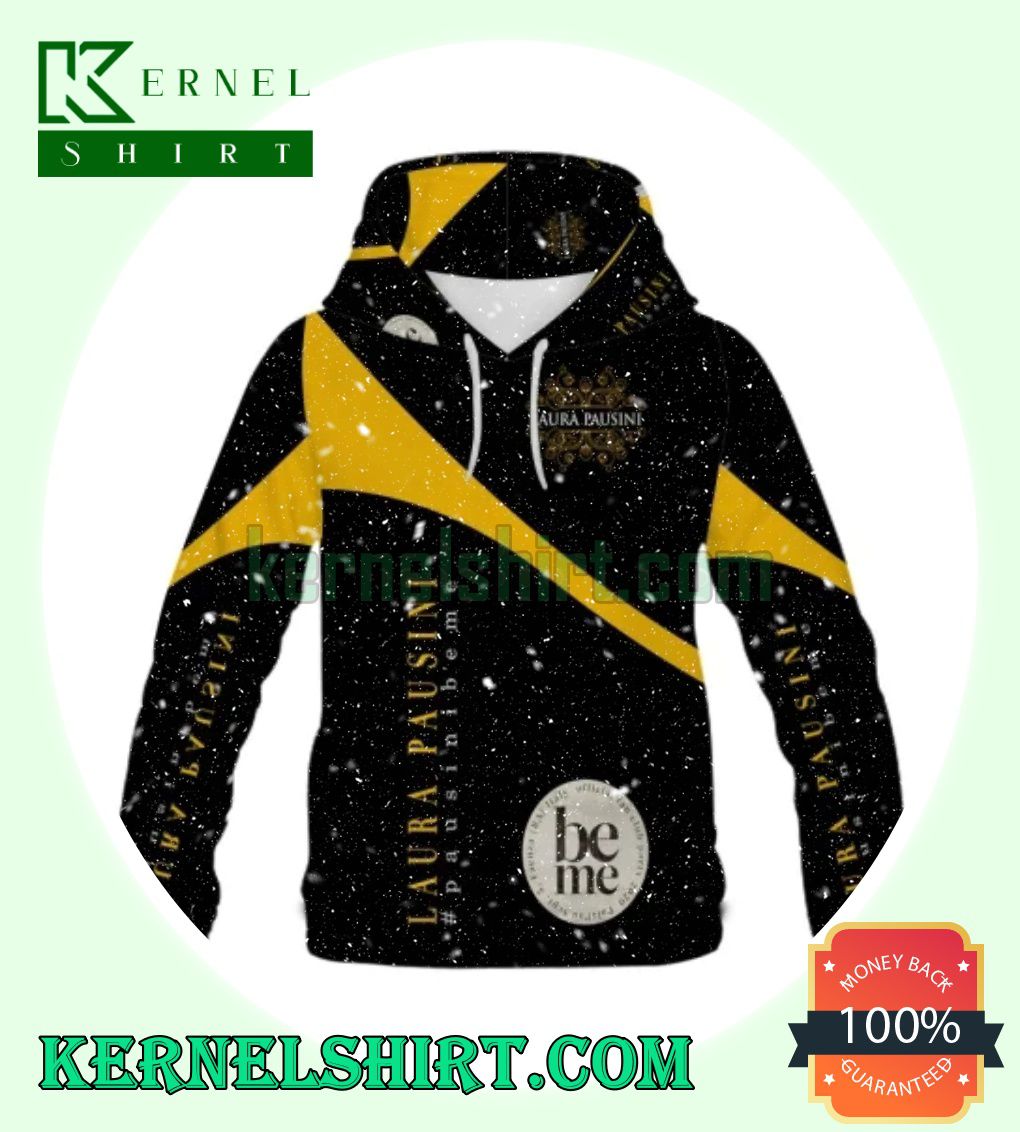 Laura Pausini Be Me Black And Yellow Hooded Sweatshirts