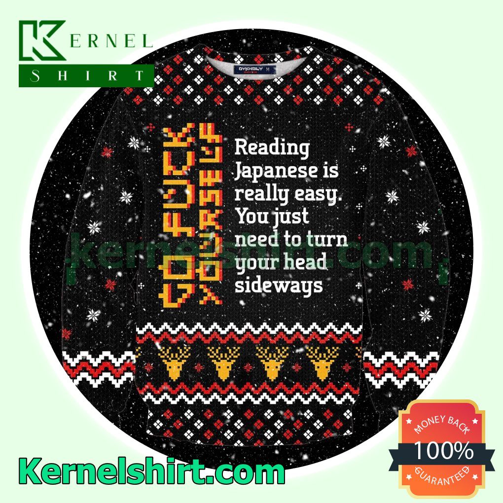 Learn Japanese Is Easy Knitted Christmas Jumper