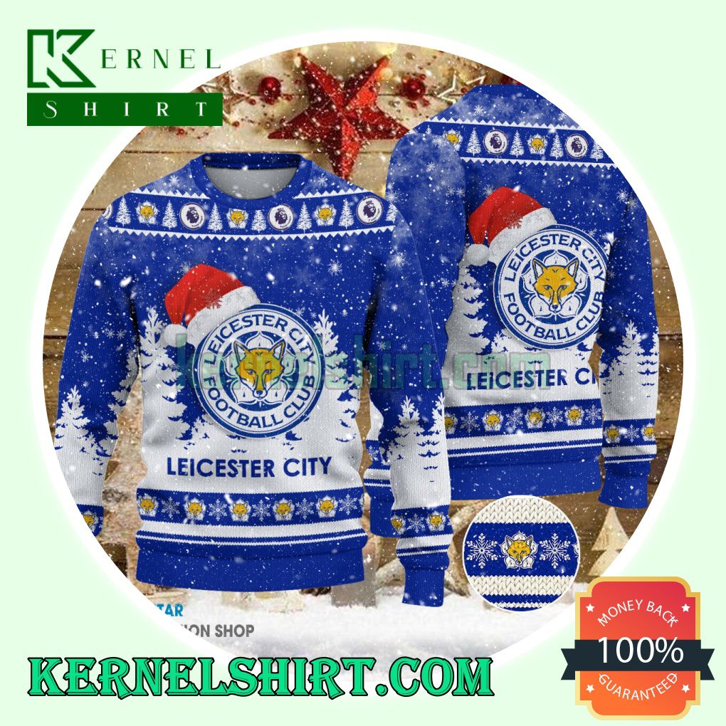 Leicester City F.C Club Santa Hat Xmas Knit Sweaters