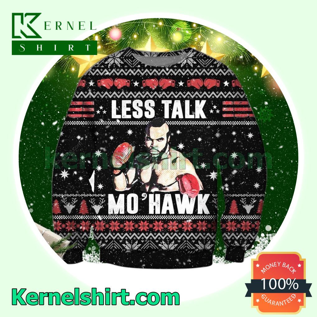 Less Talk More Mohawk Boxing Knitted Christmas Jumper