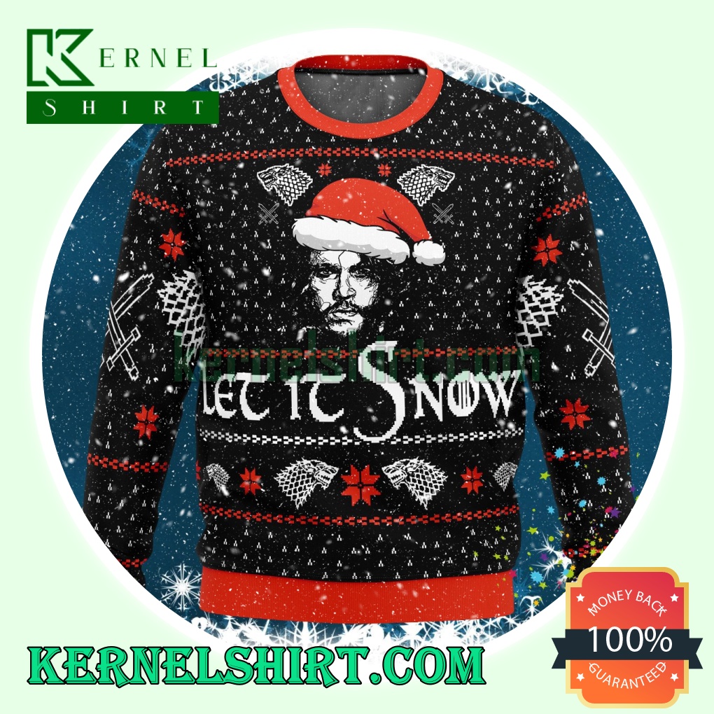 Let It Snow Jon Game Of Thrones Knitting Christmas Sweatshirts