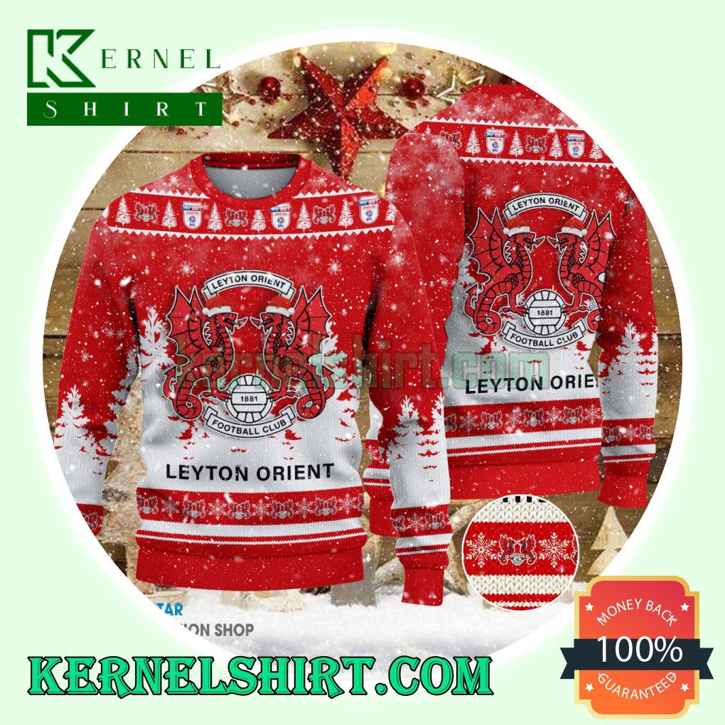 Leyton Orient Club Santa Hat Xmas Knit Sweaters