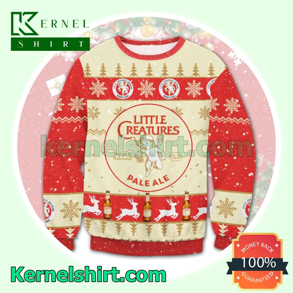Little Creatures Pale Ale Snowflake & Reindeer Knitted Christmas Sweatshirts