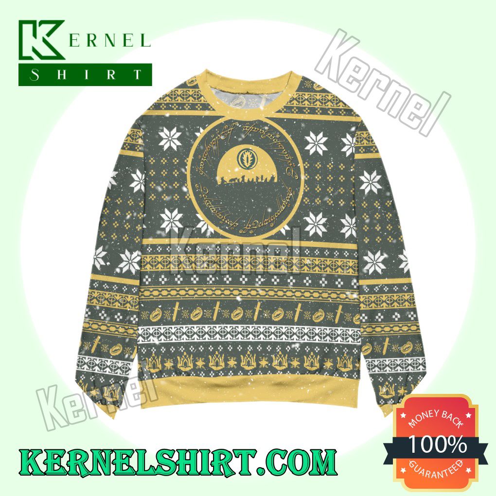 Lord Of The Rings Anneau Seigneur Des Anneaux Snowflake Knitted Christmas Sweatshirts