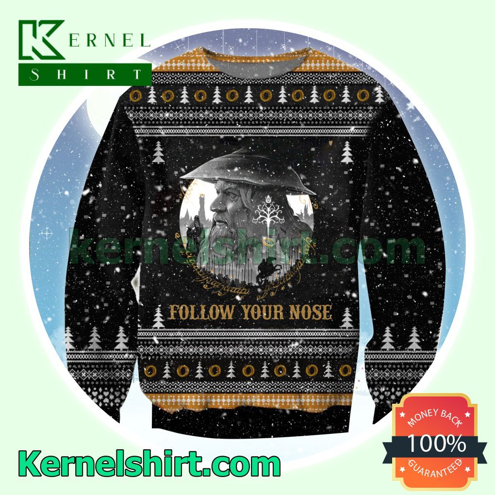 Lord Of The Rings Follow Your Nose Knitted Christmas Sweatshirts