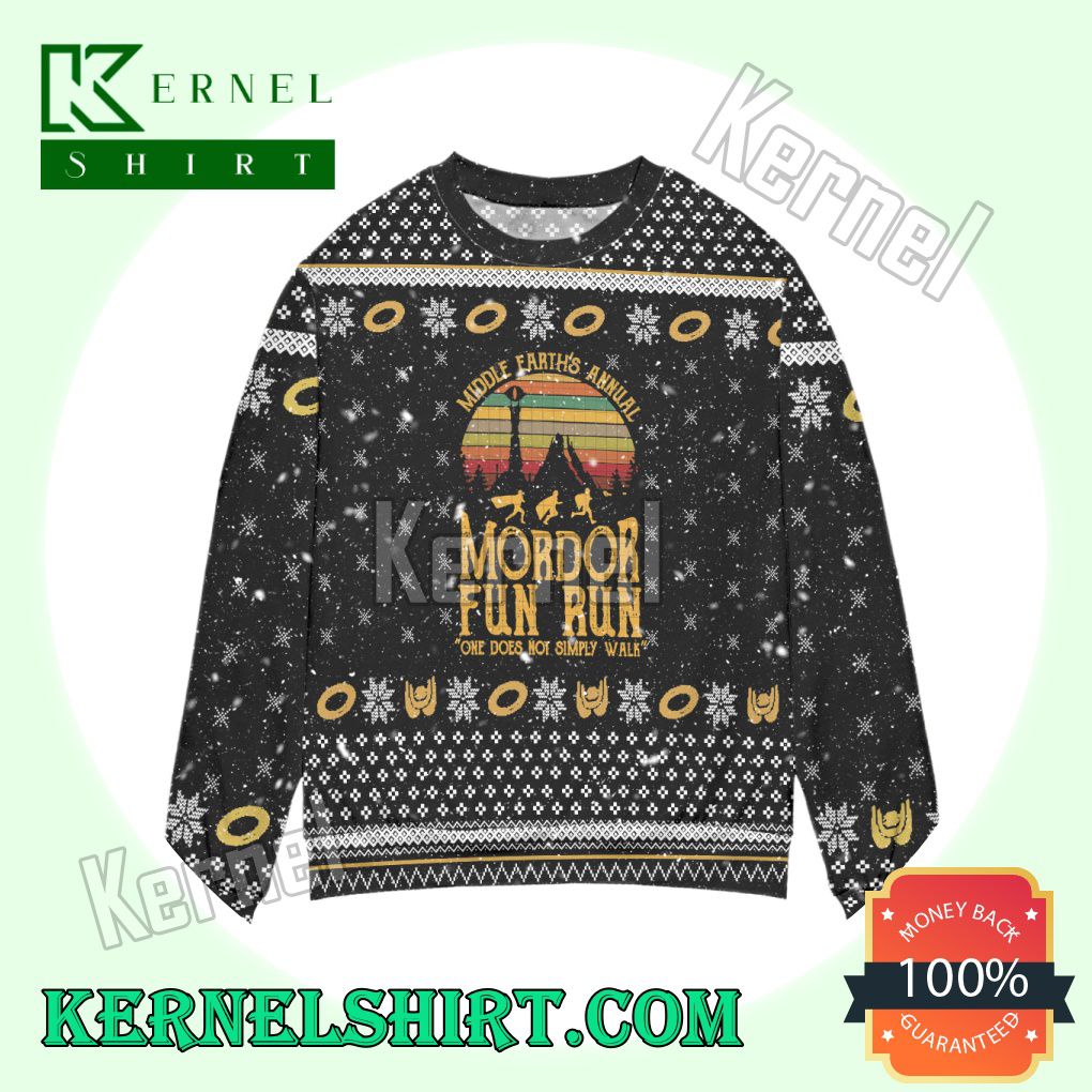 Lord Of The Rings Middle Earth's Annual, Mordor Fun Run Knitted Christmas Sweatshirts