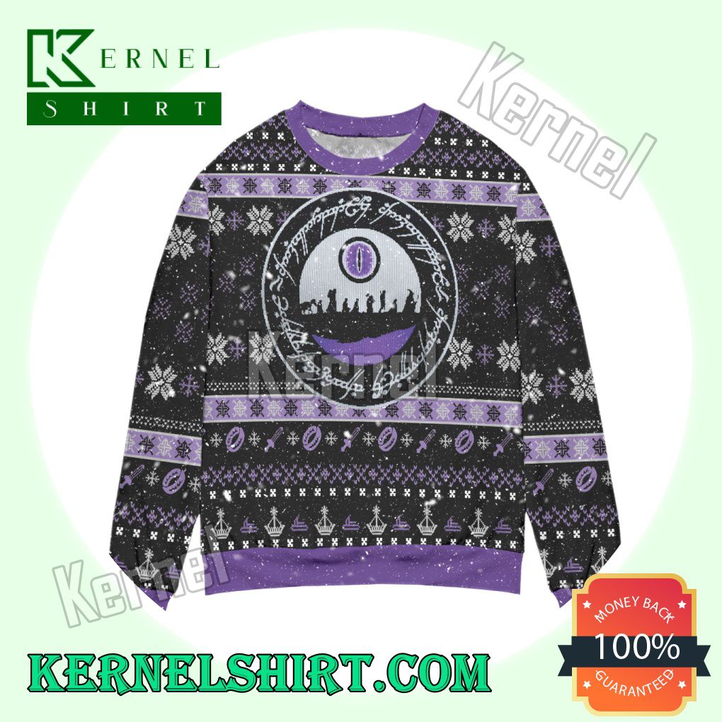 Lord Of The Rings Pattern Snowflake Knitted Christmas Sweatshirts