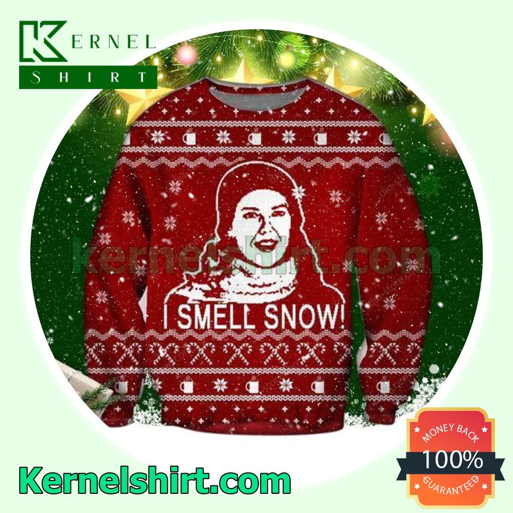 Lorelai Gilmore Girls I Smell Snow Knitted Christmas Jumper