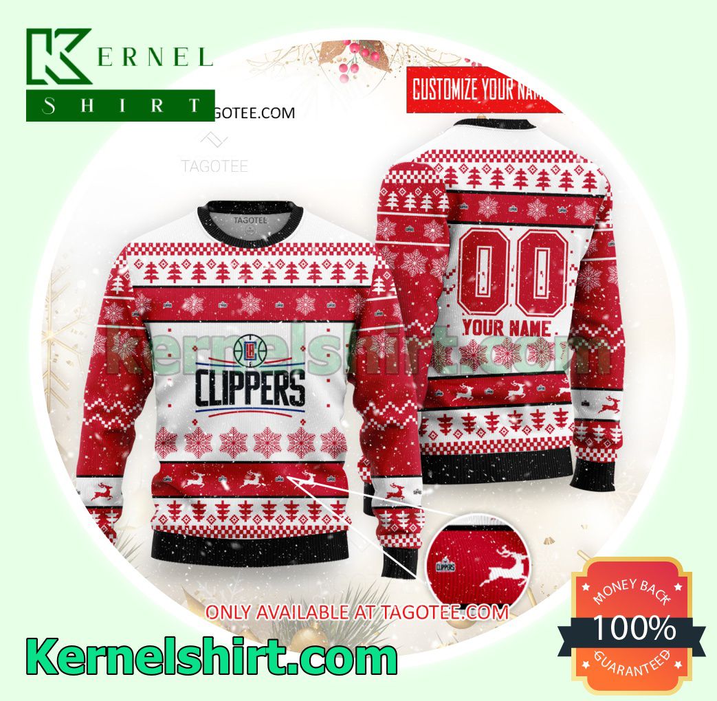 Los Angeles Clippers Basketball Club Logo Xmas Knit Sweaters