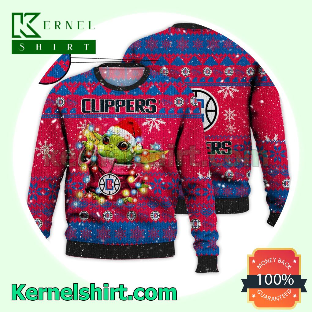 Los Angeles Clippers Grogu NBA Xmas Knitted Sweater