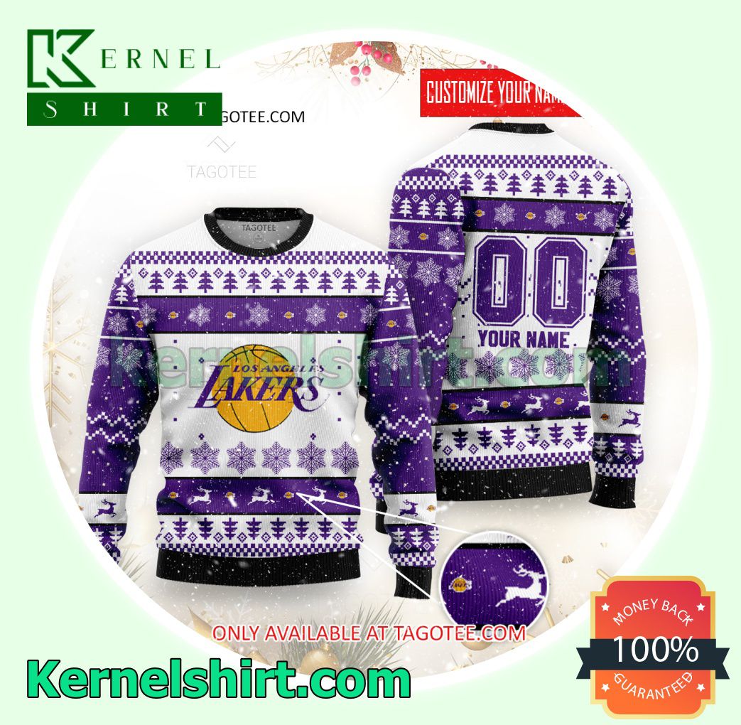 Los Angeles Lakers Basketball Club Logo Xmas Knit Sweaters