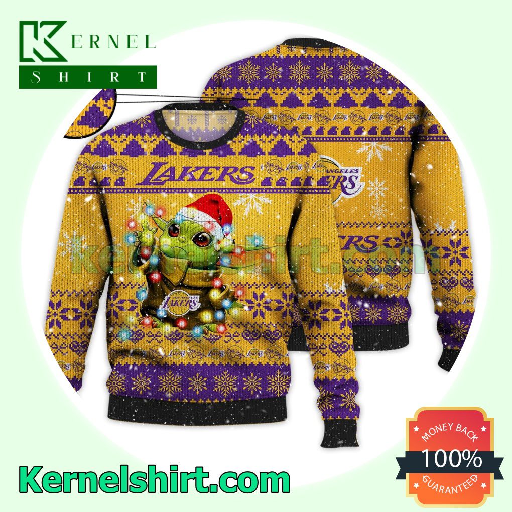 Los Angeles Lakers Grogu NBA Xmas Knitted Sweater