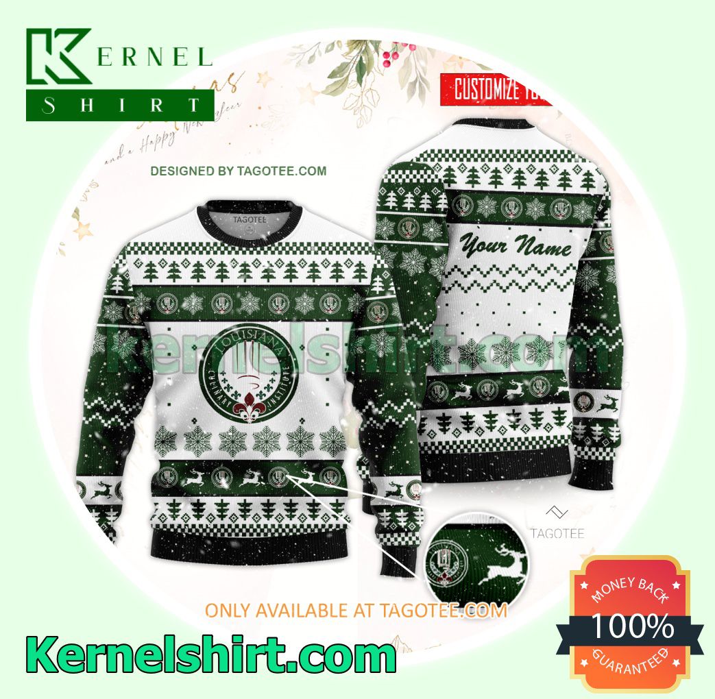 Louisiana Culinary Institute Logo Xmas Knit Jumper Sweaters