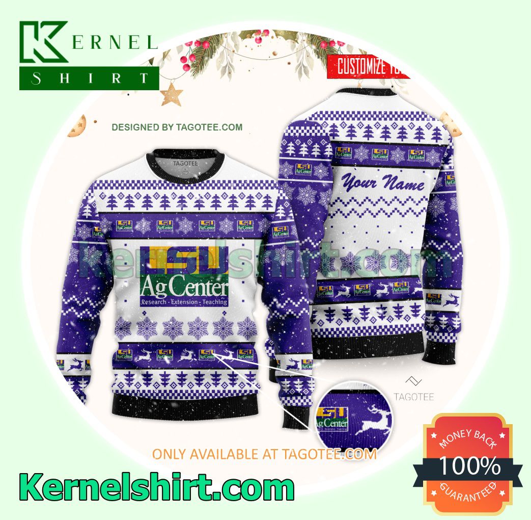 Louisiana State University Agricultural Center Logo Xmas Knit Jumper Sweaters