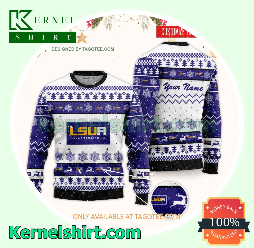 Louisiana State University of Alexandria Logo Xmas Knit Jumper Sweaters