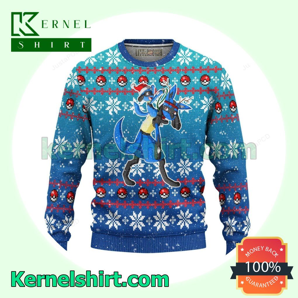 Lucario Pokemon Knitted Christmas Jumper