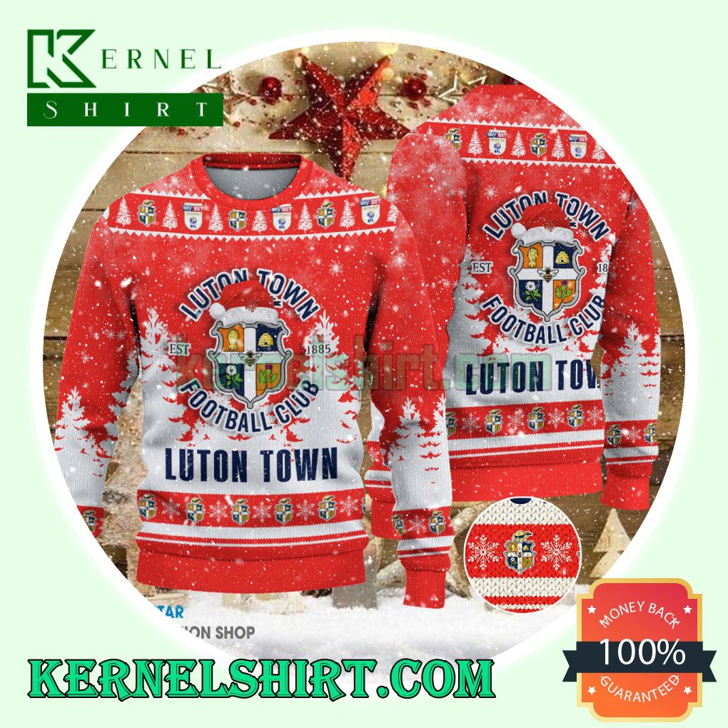 Luton Town F.C Club Santa Hat Xmas Knit Sweaters