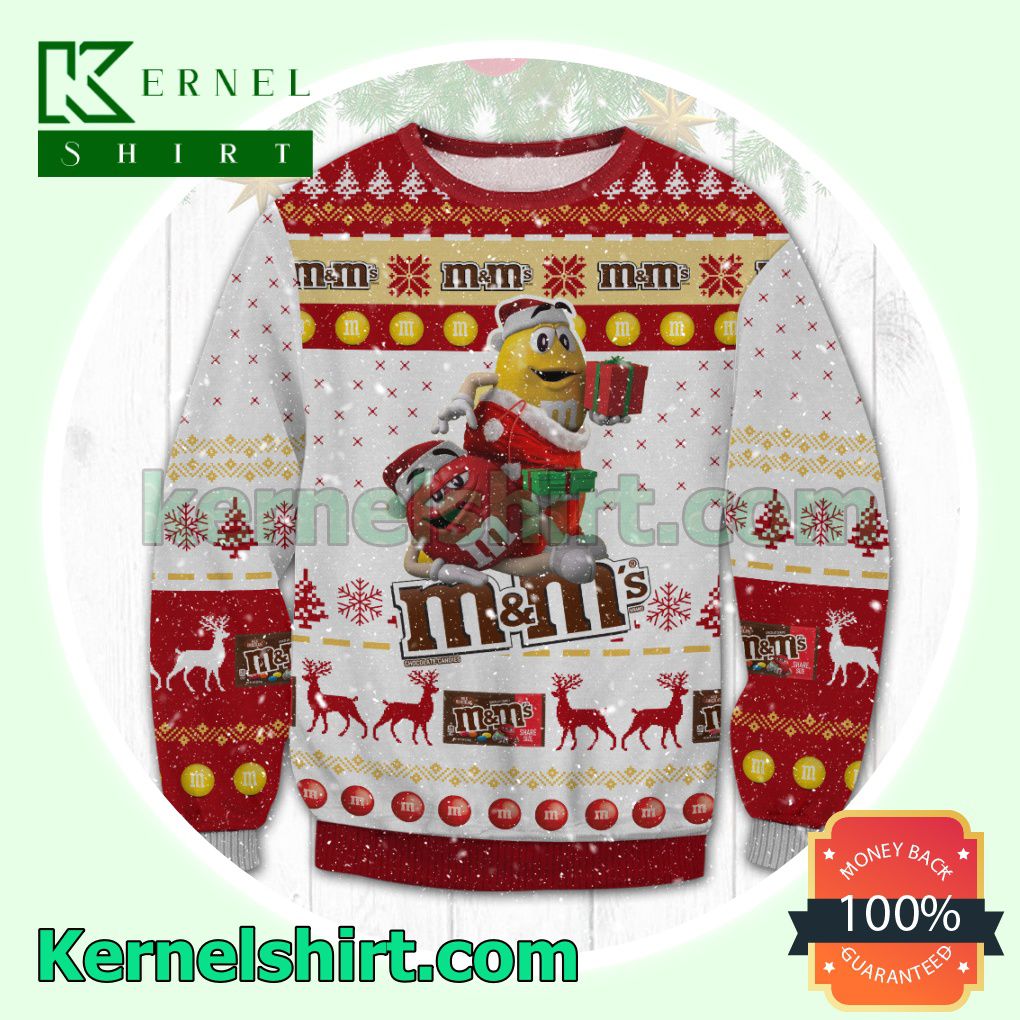 M&M'S Chocolate Reindeer & Snowflake Pattern Knitted Christmas Sweatshirts