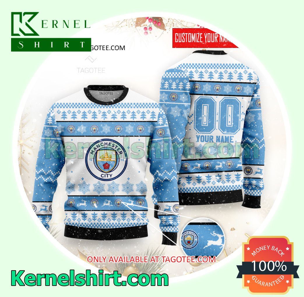 Manchester City Logo Xmas Knit Sweaters