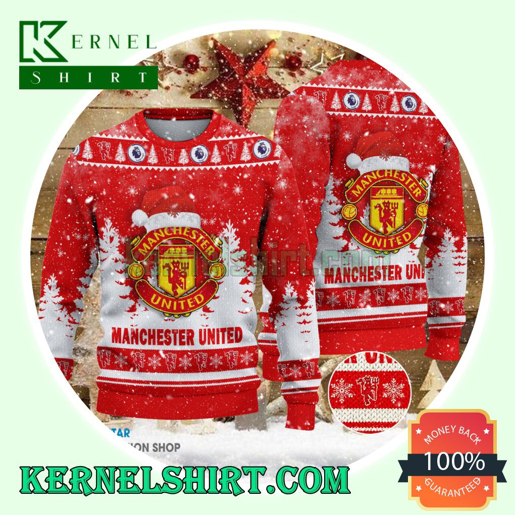 Manchester United Club Santa Hat Xmas Knit Sweaters